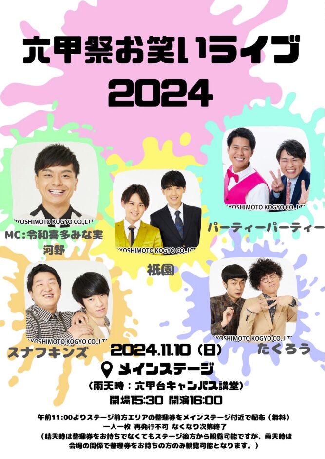 神戸大学学園祭 六甲祭 歴代ゲスト