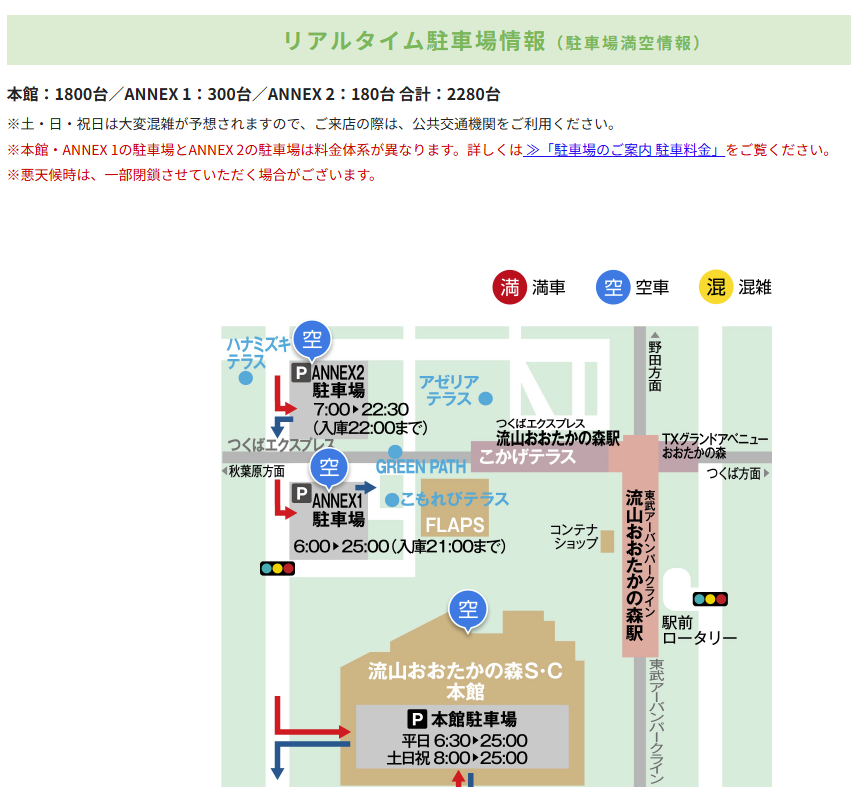 流山おおたかの森SC　年末年始　正月　2025-2026　混雑